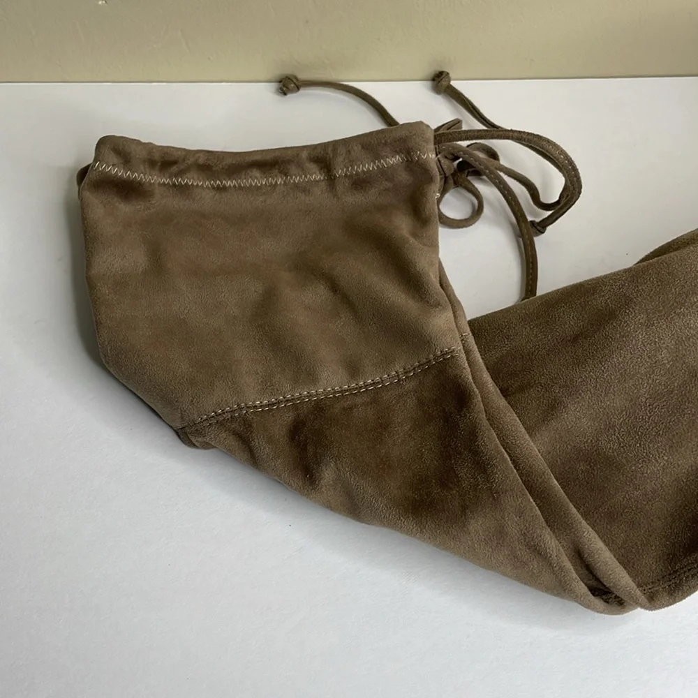 CATHERINE MALANDRINO Over-The-Knee Boots Light Brown “GORGEOUS” Faux Suede 7.5